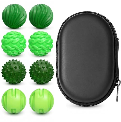 Soomuct 8-teiliges Stressball-Set, Fidget Toy, Stress Toy, Anti-Stress Toy, inklusive 1 Aufbewahrungsbox, Erwachsenen-Stressabbau-Spielzeug (grün).