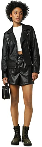 Only Onlgemma Faux Leather Biker Otw Noos Giacca Donna, Nero (Black Black), 38