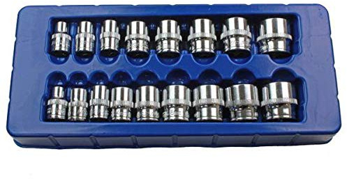 US PRO 1376 17-teiliges 3/8-Zoll-Steckschlüssel-Set, 6-kant, 8-24 mm, 17-teiliges Set
