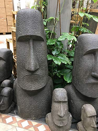 Möbel Peters Moai Kopf Steinguss 120cm Outdoor Garten Gartenskulpturen Stein Guss