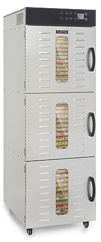 Klarstein Master Jerky 550 Pro Dörrautomat Profi/Gastro,Mit 36 Etagen,2400W,Kapazität: 5,47 m²,Thermostat: 30-90 °C,Gehäuse aus rostfreiem Edelstahl,silber