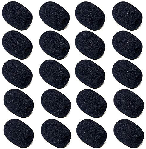 20 Stück Schaumstoff Mikrofon, Mic Mikrofon Windschutz Abdeckung, Mini-Mikrofon Headset Windschutzscheibe, für Unterricht, Bühnenperformance, treffen(0.8cm)