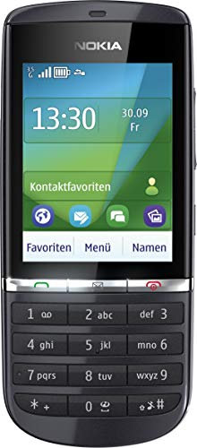 Nokia Asha 300 Handy (6,1 cm (2,4 Zoll) Display, Touchscreen, 5 Megapixel Kamera) Graphite (Generalüberholt)