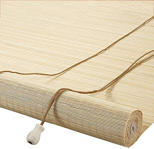 Tende A Rullo In Bambù Per Esterni,Tapparella A Carrucola In Bamboo, Tende Oscurante Avvolgibili Traspiranti A Prova Di Acqua, Per Finestra/Esterno/Interno(50x100cm/20x39in)
