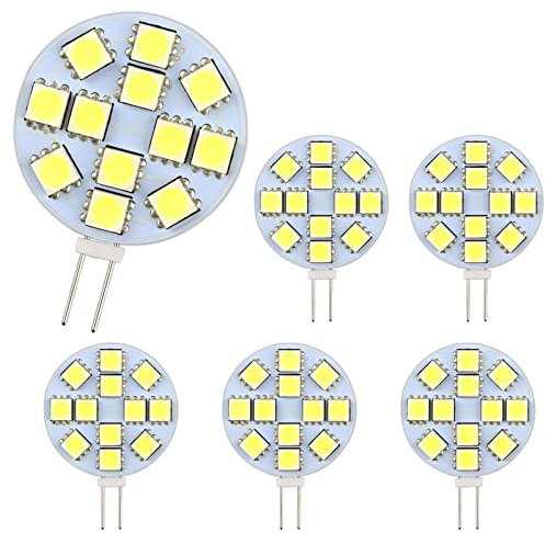 Lampadina LED G4 2W, AC/DC 12V-24V, Non Dimmerabile, 200LM Bianco Caldo 3000K, Equivalente Alogena 20W, 12x 5050SMD Lampadina LED G4 per Illuminazione da Incasso, ILuce dell'armadio, Confezione da 6