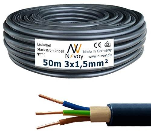 NYY-J 3x1,5 mm² 50m Erdkabel Starkstromkabel in Beton Erdreich nach DIN VDE 0276 M42