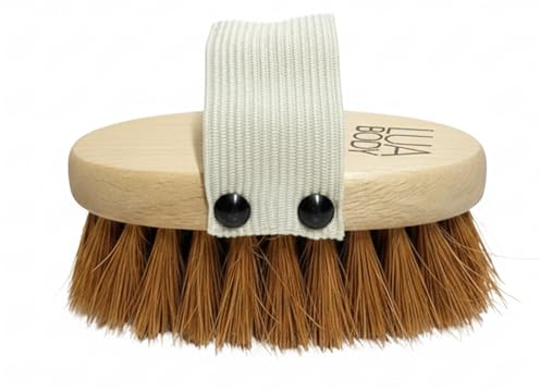 Spazzola Corpo A Secco Setole Naturali - Dry Brushing - Massaggio Drenante, Anticellulite - Spazzola Massaggio A Secco - Scrub Corpo - Made in Italy Dry Brush