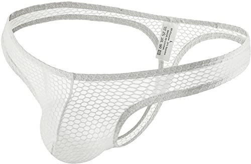 Faringoto Mutandine da uomo in rete taglie forti Lingerie a vita bassa Vedere attraverso biancheria intima perizoma mutandine maschili