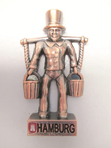 Hamburg Wasserträger Magnet Metall Souvenir Germany (redbr)