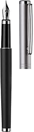 Otto Hutt design 01 Füllfederhalter 028-11446 – Füller mit hochwertiger Beschichtung und glänzender Oberfläche in der Farbe Schwarz – Federstärke F