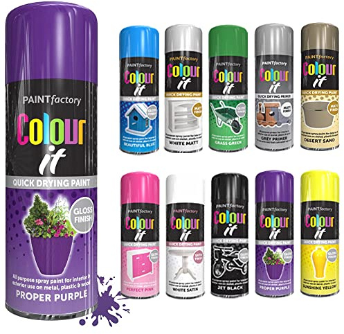 SCHNAZZ - 1 x All Purpose Proper Purple Aerosol Spray Paint 250ml Fast Dry, Quick Drying Spray and Excellent Coverage for Wood, Metal, Plastic, Glass and More