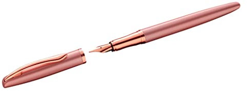 Pelikan, Stilografica Jazz Noble Elegance In Metallo Rose, Inchiostro Blu, Con Clip Elastica, In Elegante Astuccio Regalo