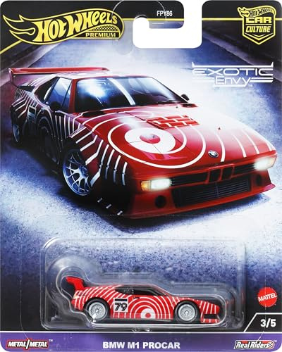 Hot Wheels Premium BMW M1 PROCAR, Car Culture Circuit Legends-Fahrzeuge für Kinder ab 3 Jahren und Erwachsene Fans und Sammler, Premium-Kollektion von Car Culture im Maßstab 1:64, HKC79