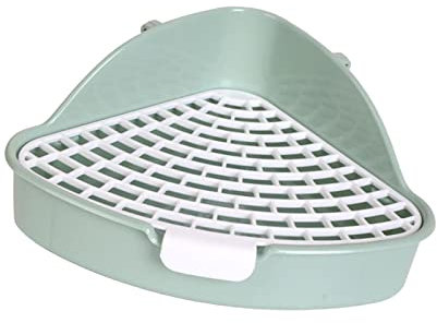 F Fityle Kaninchentoiletten Ecke - Ecktoilette für Klein, Haus Toilette mit Haken, Häschen Toilettenbox für Hamster, Chinchilla, Meerschweinchen, GRÜN