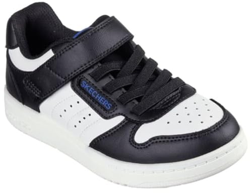Skechers Boys' Quick Street Sneaker, Black/White, 3.5Little Kid