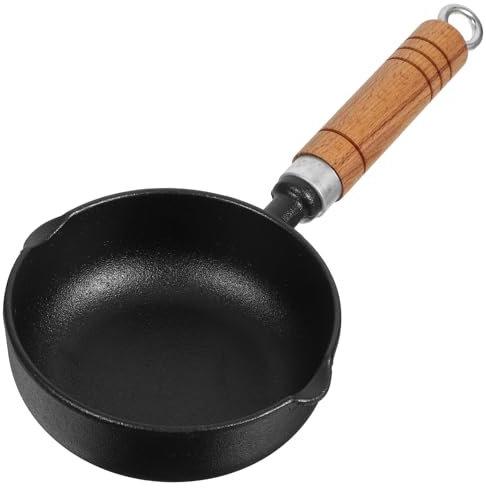 HOLIDYOYO Fried Pot Iron Oil Pot Double Spouts Handle Non- Pan for Melting Butter Boiling Oil Kitchen Tool for Precise Pouring