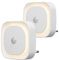 YUNLEX 2 Piezas Luz de Noche Enchufable con Sensor de Movimiento, 3 Modos de Sensor, Luz de Noche Regulable para niños, Escalera, Dormitorio, Cocina, Baño, Blanco Cálido