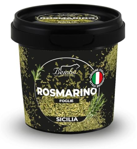 Romarin Sicilien 210g – Aiguilles de Romarin Italien Séchées au Soleil de Sicile – L' herbe Aromatique la Plus Célèbre de la Cuisine Méditerranéenne - Idéal pour Viandes, Poissons, Pommes de Terre