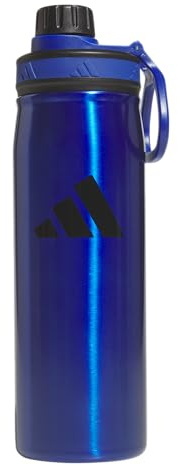 adidas Stainless Steel Metal Water Bottle 600 mL, Team Royal Blue/Black, 600 ML