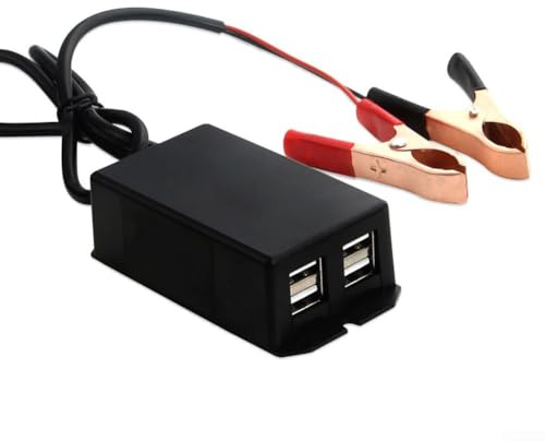 12-24V DC To USB Converter, Car Battery Clips Charging Adapter, 70CM ABS Car Phone Charger, 48 * 80 * 29MM