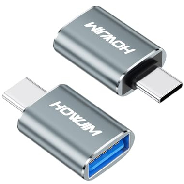HOWJIM Adaptateur USB C vers USB Lot de 2, 10Gbps USB 3.2 vers USB C OTG