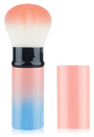 Retractable Brush Powder Brush Foundation Makeup Brush Retractable Brush Powder Brush for Applying Foundation Powders and Mineral Cosmetics Blue Pink
