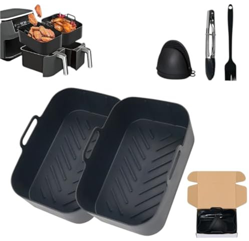 BCHP Kitchen moules silicone air fryer friteuse sans huile moule anti adhésif - accessoires de cuisine compris et 2 maniques offertes - lavable - resistance haute température