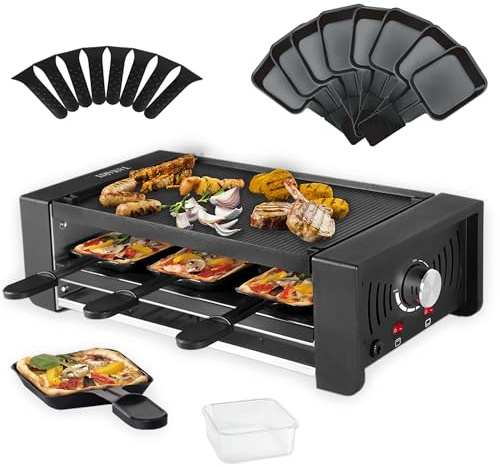 TAMARIT Raclette-Grill 3-in-1, mit Pizza-Funktion, 1500W, für 8 Personen