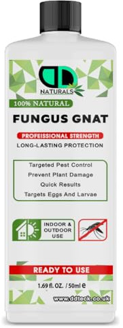 DD Teck 100% Natural Fungus Gnat Killer – Organic, Non-Toxic Indoor & Outdoor Plant Protection, Targets Adults & Larvae, Safe for Kids & Pets, Eco-Friendly, Lasts Up to 3 Months (50ml)