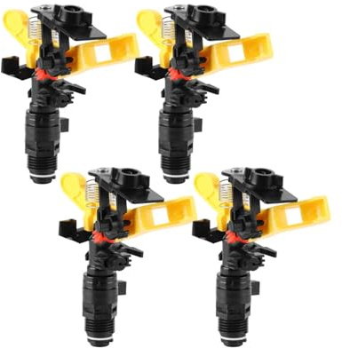 Impact Sprinkler, 4pcs Männlicher Gewinde G1/2 rotierende Sprinklerdüsen Düsen Wassersprühkopf Nebel Düse Garten Rasen rotierende Bewässerung für Gewächshausgarten