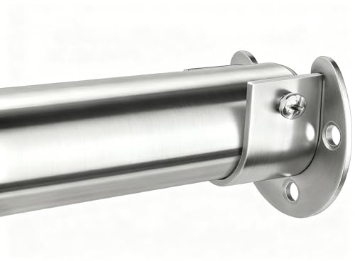 FIRJOY Premium-Edelstahl-Schrankstange, 1,0 mm, strapazierfähig, verstellbar, zum Aufhängen von Kleidung, kein Kleber, 1-teiliges Teleskop-Design (Silber, 68,3 cm – 119,1 cm)