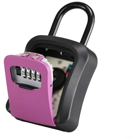 Scatola con serratura a combinazione a 4 cifre, in lega di alluminio, resistente alle intemperie, design antiruggine per una conservazione sicura delle chiavi (viola)