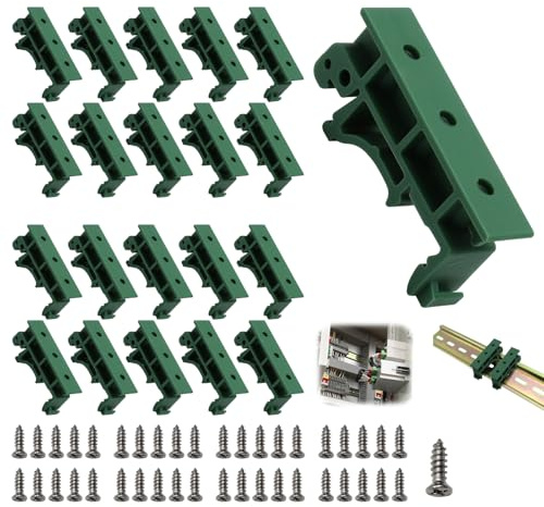 HENGBIRD Adattatore Binario DIN 10 Coppie – Supporto Guida DIN C45 35mm con Viti – Supporto Scheda Elettronica PCB in Materiale PA66 Resistente per Quadro Elettrico, Montaggio Facile e Uso Industriale