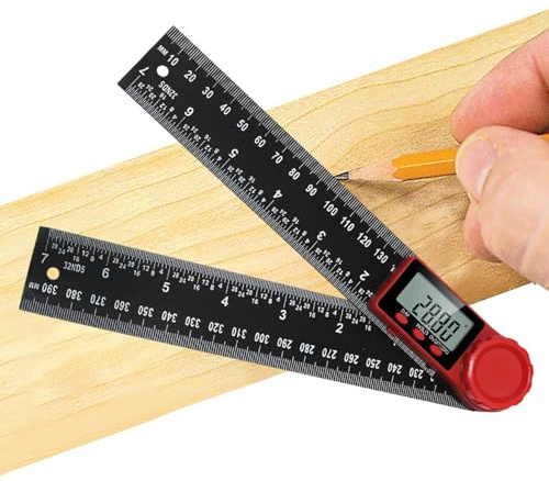 Elektronisches Winkelmessgerät: Digitales LCD-Lineal, multifunktionale Anzeige, kompaktes, stoßfestes Gehäuse, bequemer Griff | Genaue Messwerkzeuge für die Ausrichtung