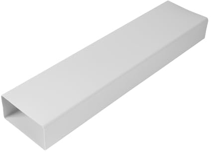 Repa Market Canal plano de 120 x 60 mm, rectangular, de plástico, 1 m de largo, sistema de ventilación, conexión para calefacción, refrigeración, conducto de aire acondicionado, conducto