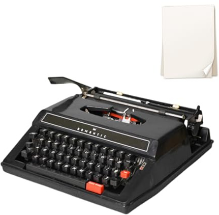 Manuelle Schreibmaschine Vollmechanische Schreibmaschine Nostalgisch Mit Tasche Für Schriftsteller Künstler Und Sammler(Black)