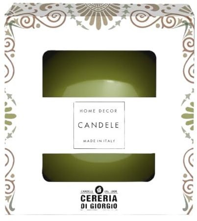 Cereria Di Giorgio - Candela Sfera decorativa laccata - Diametro 10 cm - Colore Verde oliva - Durata 49 Ore - Confezione Regalo - Home Decor Collection - Artigianale