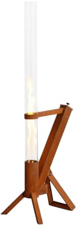 Green Flame Lounge Pellet – terrassvärmare cortenstål – terrassvärmare träpellets – L 36 x B 44,5 x H 129,5 cm