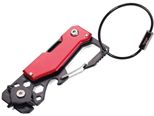 Troika Toolinator – Ktl25/Rd – Mini-Outil à 10 Fonctions – Couteau – Porte-Clés (Cable) Avec Mousqueton – Ouvre-Bouteille – Acier Inoxydable/Aluminium – Anodisé – Rouge, Noire Original