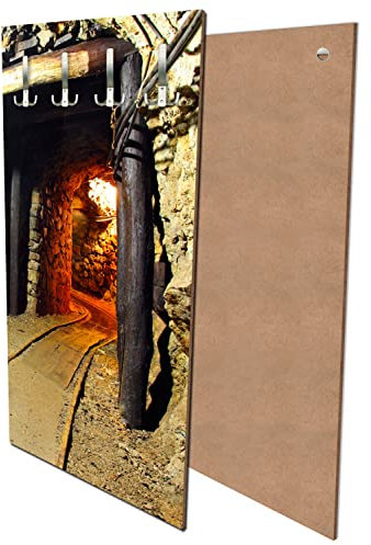 wandmotiv24 Garderobe Stolleneingang Hochformat - 55x100 (BxH) - Dekorfolie Wandgarderobe, inklusive Garderoben-Haken, Kleiderhaken, Set M0352