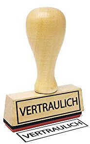 Stemplino® Textstempel - Vertraulich - 50mm x 15mm Holzstempel mit Text Bürostempel Firmenstempel Stempel Büro Text Stempel