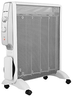 Grunkel - Radiador de Mica de rapida convección y difusor de calor RMC-2000-2000W - 2 niveles de potencia. Termostato regulable. Rápido calentamiento aumenta la temperatura de inmediato.