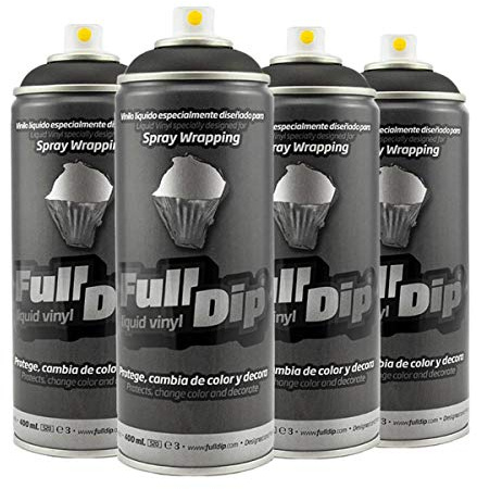 AutoFullCar Pack Sprays Full Dip Schwarz matt oder schwarz glänzend Felgen bis 50,8 cm (20 Zoll) FullDip (Schwarz matt)