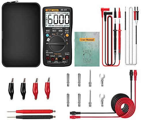 /G AN9002 Multimètre numérique Bluetooth 6000 comptes Multimètre Professionnel Testeur de Tension de Courant AC/DC True RMS Gamme Automatique et Ligne combinée 16 en 1 - Noir