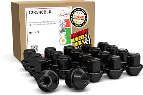 Wheel Accessories Parts 20 Pcs M14x1.5 14x1.5 Thread OEM Style Lug Nuts 1.45 Long Black 13/16 21mm Hex Fits Ford Mustang Explorer Maverick ACPZ-1012-M ｜ 611-007