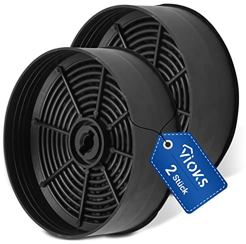 VIOKS Filtro de carbón activo para campana extractora, 125 mm de diámetro, 2 unidades, repuesto para AEG ECFB03 9029798809 y filtro de carbón