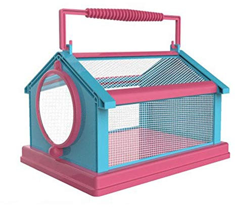 FIYSON Insekten Beobachtungsbox für Kinder Krabbelkäfer Beobachtungsbox Insekten Sammelbox mit mit Becherlupe Tragbare atmungsaktive Critter Käfig Für Kinder Spielzeug Außen Lernen (blau + rosa)