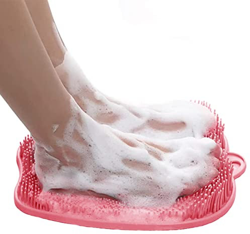 Tappetino massaggiante per piedi da doccia, tappetino per agopressione, spazzola per la pulizia dei piedi, con ventose antiscivolo per la cura dei piedi, migliora la circolazione e lenisce i piedi