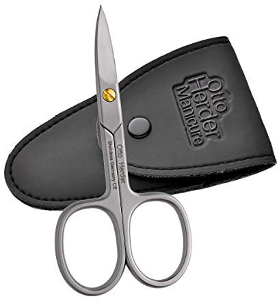 OTTO HERDER® NAGELSCHERE FUSSNÄGEL -Profi Nagelschere rostfrei 9cm Einseitige Mikrozahnung im Etui goldener nachstellbarer Schraube - Fußnagelschere für Fingernägel und Fußnägel