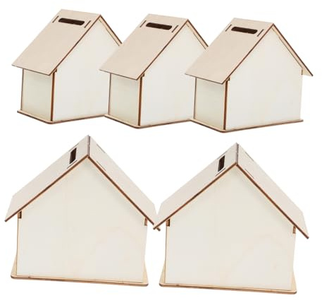 Ipetboom Basteln Für Kinder 5 Stücke Schatzkiste Schatzkisten Kleine Holzkiste Holz Spardose Spardose DIY Sparschwein Unfertige Holzkiste Für DIY Handwerk Lern Für Kinder Münzbank